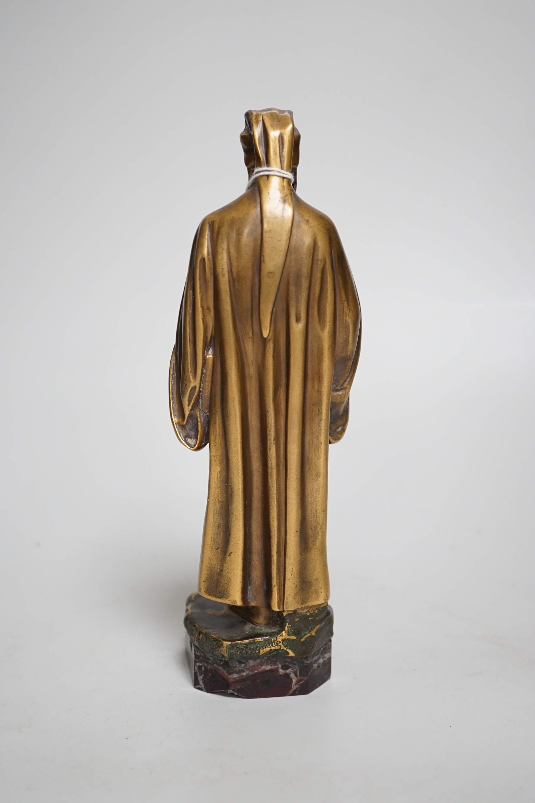 A. Faguelle. A bronze and ivory figure of Dante, c.1900, foundry Susse Frere Ed. Paris, 21cm high. Ivory submission reference W6JZW8QL